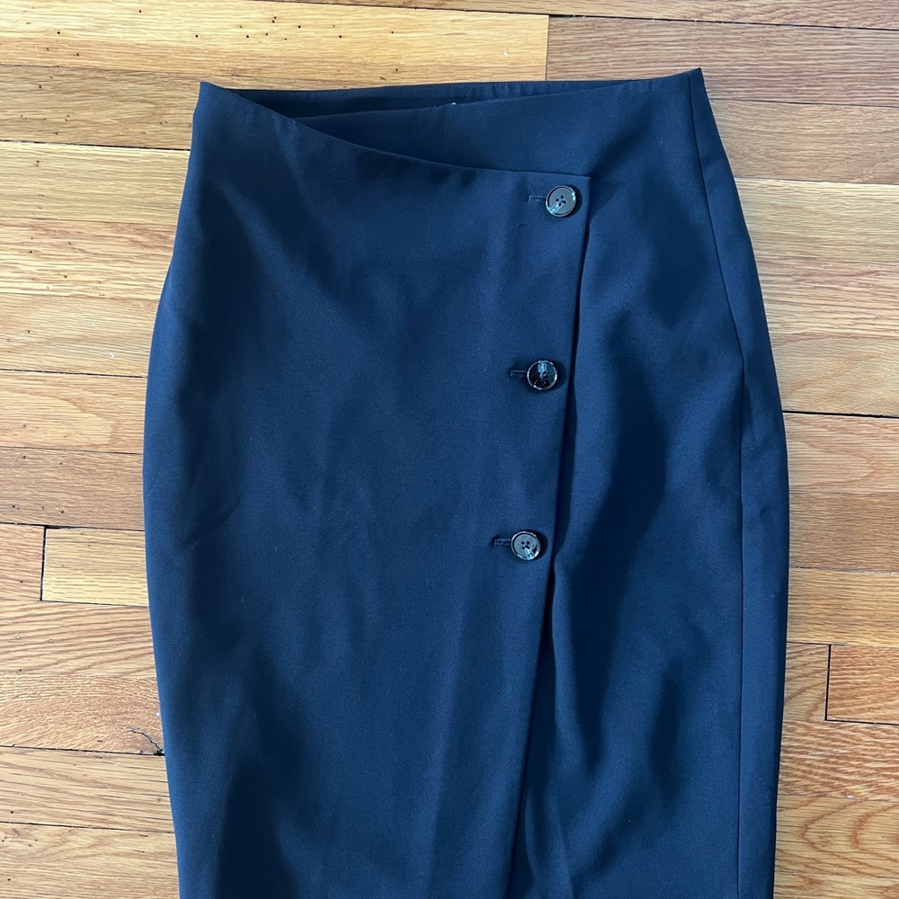 Express Black Button-Front Pencil Skirt